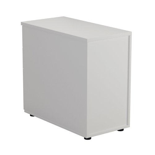 First 3 Drawer Desk High Pedestal 404x800x730mm Deep White KF79932