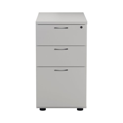 First 3 Drawer Desk High Pedestal 404x800x730mm Deep White KF79932