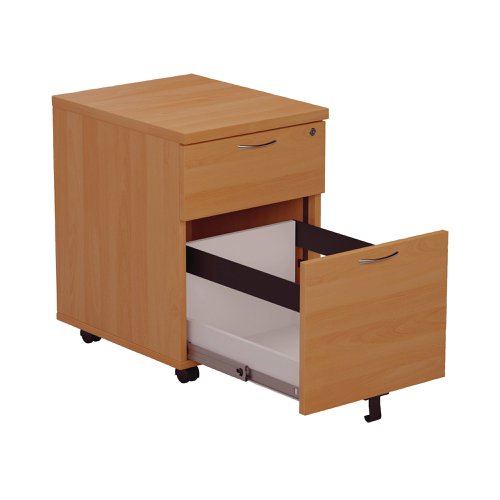 First 2 Drawer Mobile Pedestal 404x500x595mm Beech KF79989