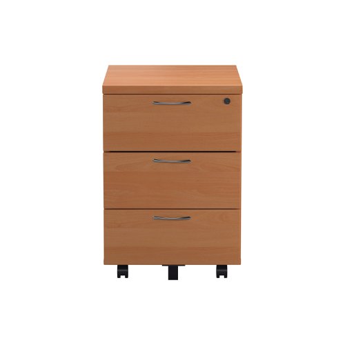 First 3 Drawer Mobile Pedestal 400x500x595mm Beech KF79991