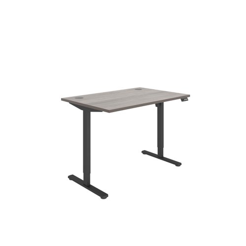 Astin Economy Single Motor Sit/Stand Desk 1200x800x705-1220mm Alaskan Grey Oak/Black KF800005