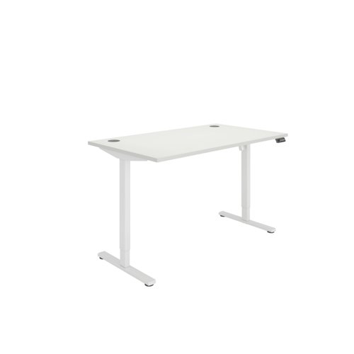 Astin Economy Single Motor Sit/Stand Desk 1400x800x705-1220mm Arctic White/White KF800016 | VOW