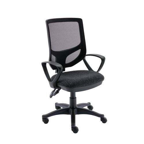 Astin Nesta Mesh Back Operator Chair Charcoal with Fixed Arms 590x900x1050mm Royal Blue KF800025