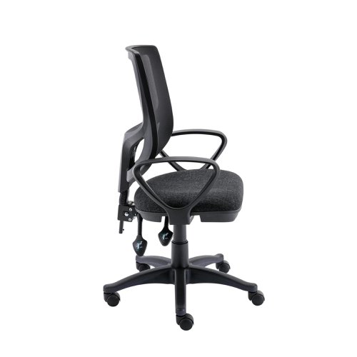 Astin Nesta Mesh Back Operator Chair Charcoal with Fixed Arms 590x900x1050mm Royal Blue KF800025