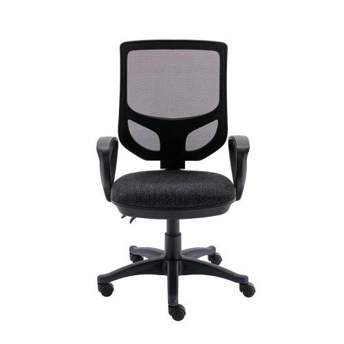 Astin Nesta Mesh Back Operator Chair Charcoal with Fixed Arms 590x900x1050mm Royal Blue KF800025