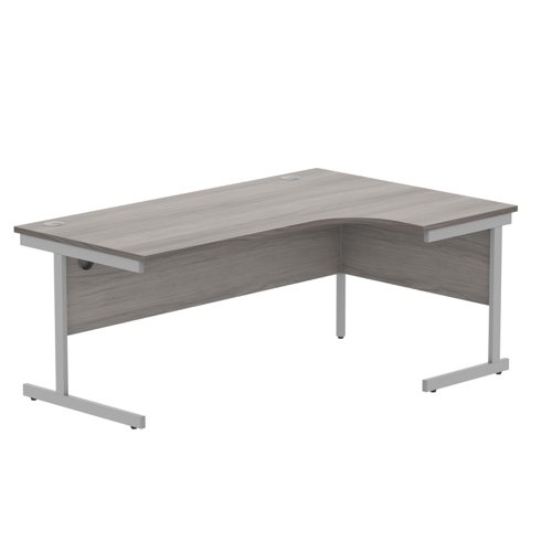 Astin Radial Right Hand Single Upright Desk 1800x1200x730mm Grey Oak/Silver KF800031 | VOW