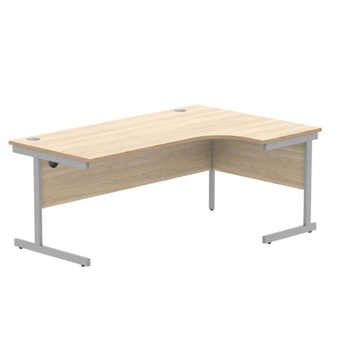 Astin Radial Right Hand Single Upright Desk 1800x1200x730mm Oak/Silver KF800032 | VOW