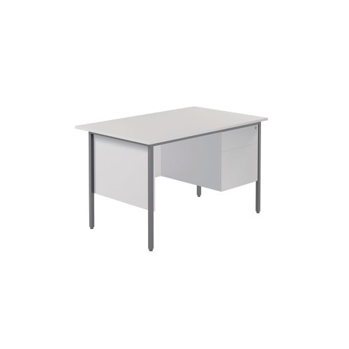 Serrion Rectangular 2 Drawer Pedestal 4 Leg Desk 1200x750x730mm White KF800037 | VOW