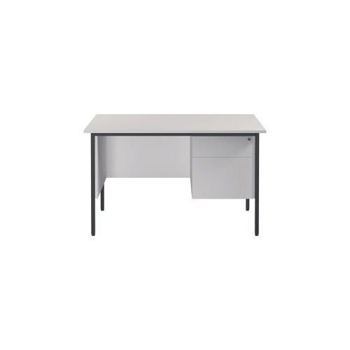 Serrion Rectangular 2 Drawer Pedestal 4 Leg Desk 1200x750x730mm White KF800037