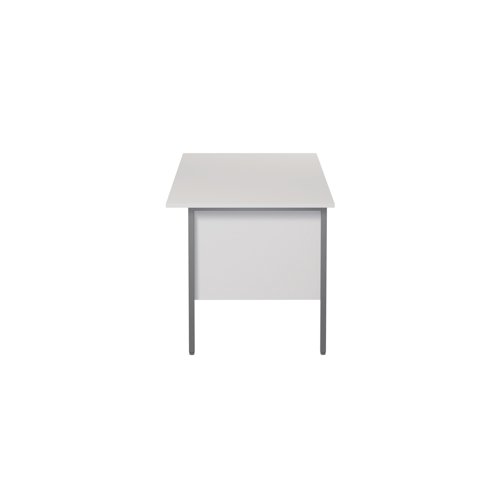 This 4 Leg desk from the Serrion range features a simple and contemporary finish that is ideal for use at home or in the office. The rectangular design allows for multiple desk configurations to set up your office in a way that works for you. This desk features an 18mm thick desktop with sturdy metal legs, a modesty panel and a three drawer pedestal included as standard.