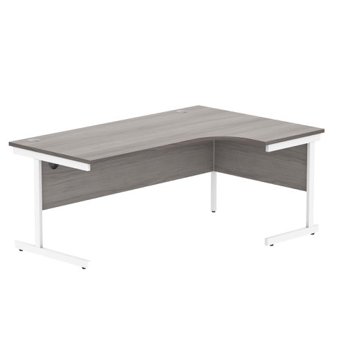 Astin Radial Right Hand Single Upright Desk is a durable and spacious rectangular office desk for use in any setting. This Radial Desk features a strong cantilever frame for support and stability. The desk includes 80mm cable ports fitted as standard.