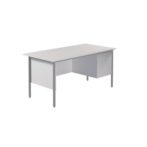 Serrion 's 4 Leg Desk range features a simple and contemporary finish that is ideal for use at home or in the office. The rectangular design allows for multiple desk configurations to set up your office in a way that works for you. This desk features an 18mm thick desktop with sturdy metal legs, a modesty panel and a two drawer pedestal included as standard.