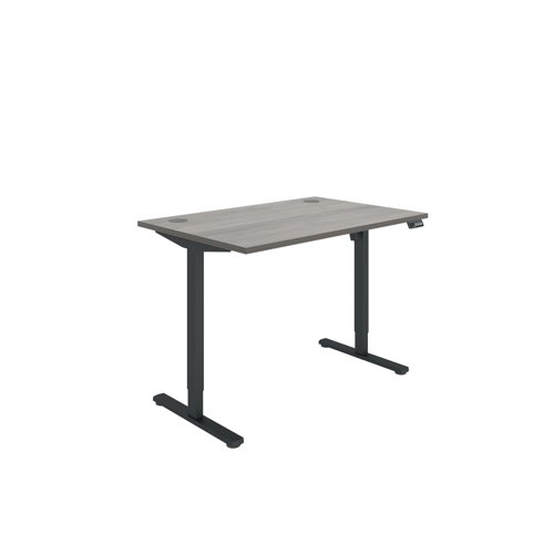 Polaris Single Motor Sit/Stand Desk 1200x800 Grey Oak/Black KF800081