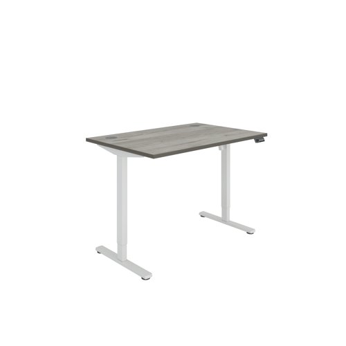 Polaris Single Motor Sit/Stand Desk 1200x800 Grey Oak/White KF800082