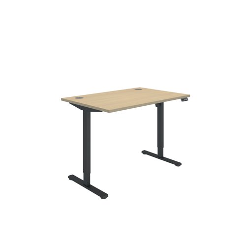 Polaris Single Motor Sit/Stand Desk 1200x800 Oak/Black KF800083