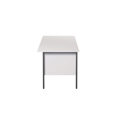 This 4 Leg desk from the Serrion range features a simple and contemporary finish that is ideal for use at home or in the office. The rectangular design allows for multiple desk configurations to set up your office in a way that works for you. This desk features an 18mm thick desktop with sturdy metal legs, a modesty panel and a two drawer and three drawer pedestal included as standard. Cable ports are not included. The desk measures 1500x750x730mm in size.