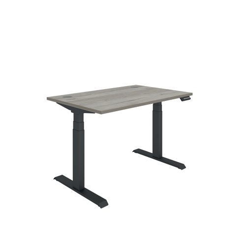 Polaris Dual Motor Sit/Stand Desk 1200x800 Grey Oak/Black KF800100