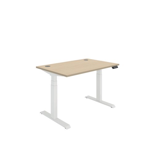 Polaris Dual Motor Sit/Stand Desk 1200x800 Oak/White KF800105