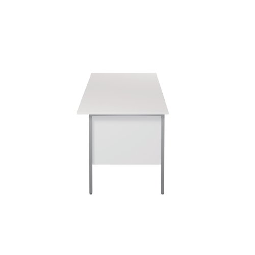 This 4 Leg desk from the Serrion range features a simple and contemporary finish that is ideal for use at home or in the office. The rectangular design allows for multiple desk configurations to set up your office in a way that works for you. This desk features an 18mm thick desktop with sturdy metal legs, a modesty panel and a two drawer and three drawer pedestal included as standard. Cable ports are not included. This desk measures 1800x750x730mm in size.