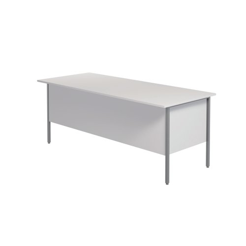 This 4 Leg desk from the Serrion range features a simple and contemporary finish that is ideal for use at home or in the office. The rectangular design allows for multiple desk configurations to set up your office in a way that works for you. This desk features an 18mm thick desktop with sturdy metal legs, a modesty panel and a two drawer and three drawer pedestal included as standard. Cable ports are not included. This desk measures 1800x750x730mm in size.