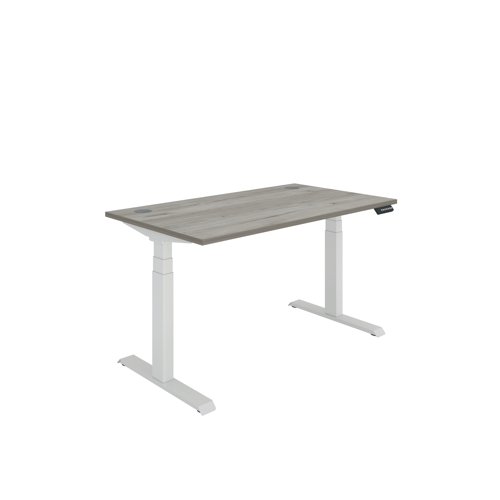 Polaris Dual Motor Sit/Stand Desk 1400x800 Grey Oak/White KF800115