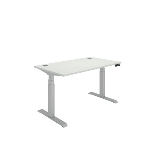 Polaris Dual Motor Sit/Stand Desk 1400x800 White/Silver KF800120