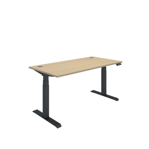 Polaris Dual Motor Sit/Stand Desk 1600x800 Oak/Black KF800128