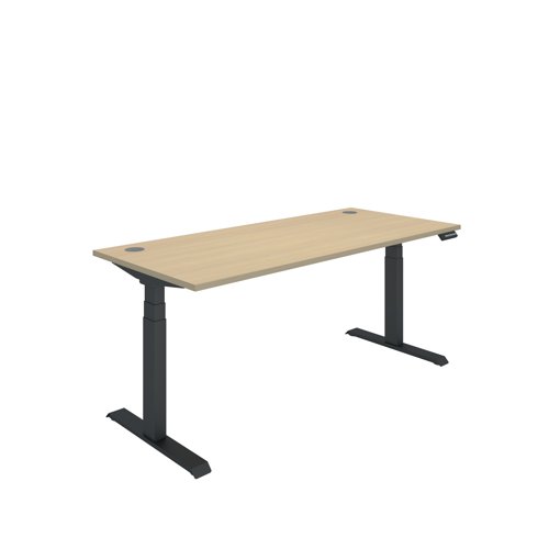 Polaris Dual Motor Sit/Stand Desk 1800x800 Oak/Black KF800140