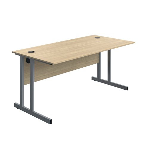 Serrion Twin Upright Desk 1600x800x730mm Oak/Silver KF800254