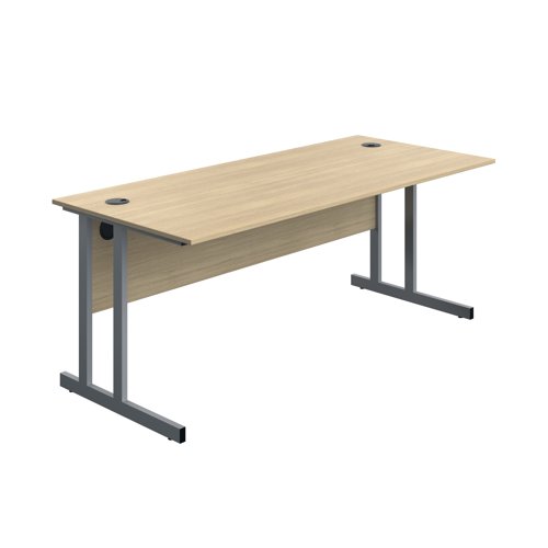 Serrion Twin Upright Desk 1800x800x730mm Oak/Silver KF800255