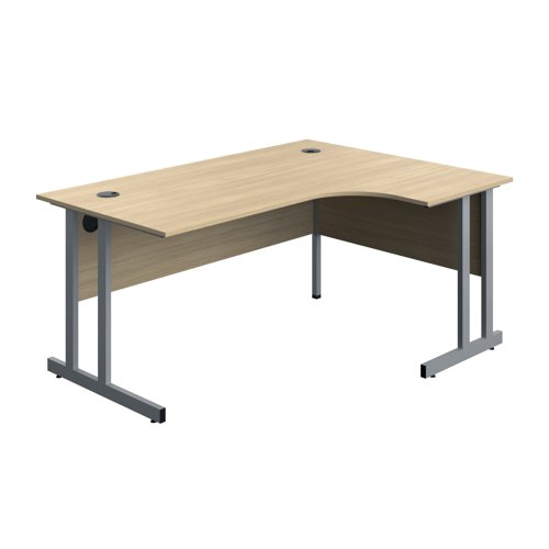 Serrion Twin Upright Right Hand Corner Desk 1600x1200x730mm Oak/Silver KF800257