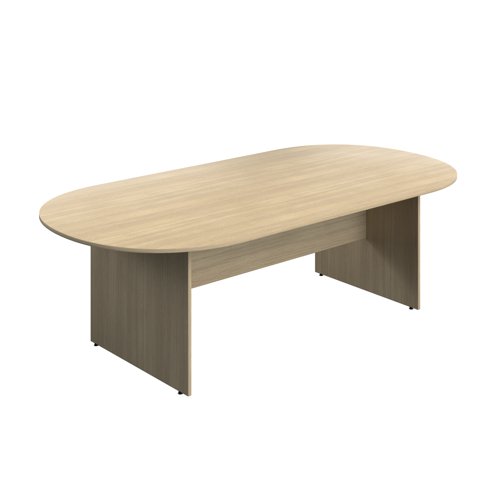 Serrion Wooden Boardroom Table 2400x1200x730mm Oak/Silver KF800265