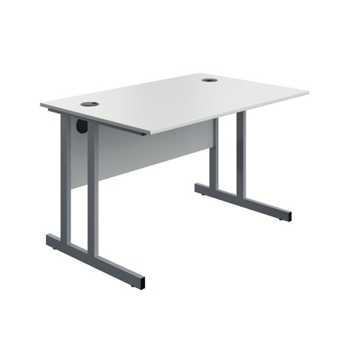 Serrion Twin Upright Desk 1200x800x730mm White/Silver KF800273