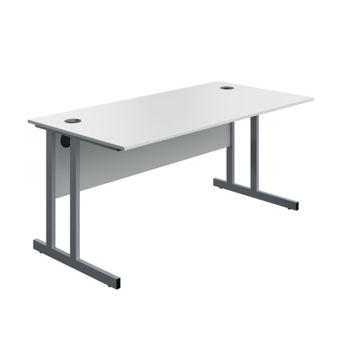 Serrion Twin Upright Desk 1600x800x730mm White/Silver KF800275