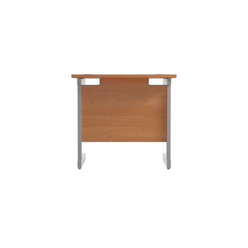 Jemini Single Rectangular Desk 800x600x730mm Beech/Silver KF800289