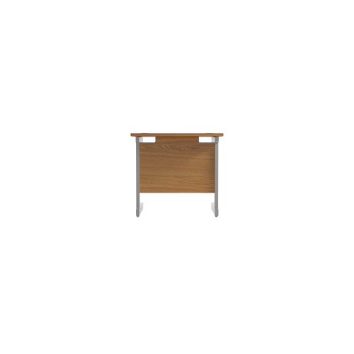 Jemini Single Rectangular Desk 800x600x730mm Nova Oak/Silver KF800300