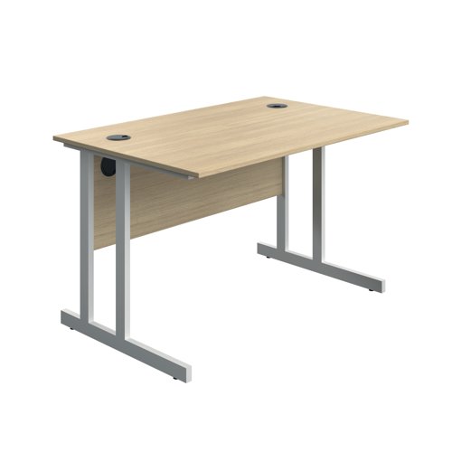 Serrion Twin Upright Desk 1200x800x730mm Oak/White KF800304