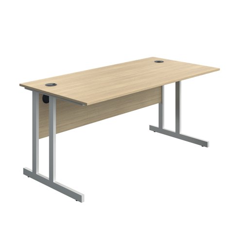 Serrion Twin Upright Desk 1600x800x730mm Oak/White KF800306