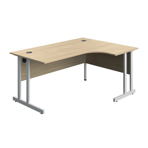 Serrion Twin Upright Right Hand Corner Desk 1600x1200x730mm Oak/White KF800309