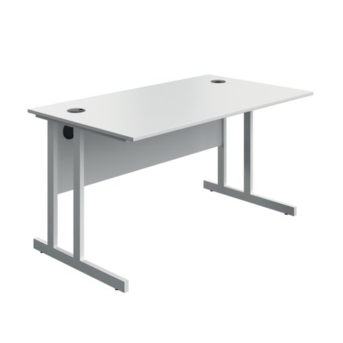 Serrion Twin Upright Desk 1400x800x730mm White/White KF800311