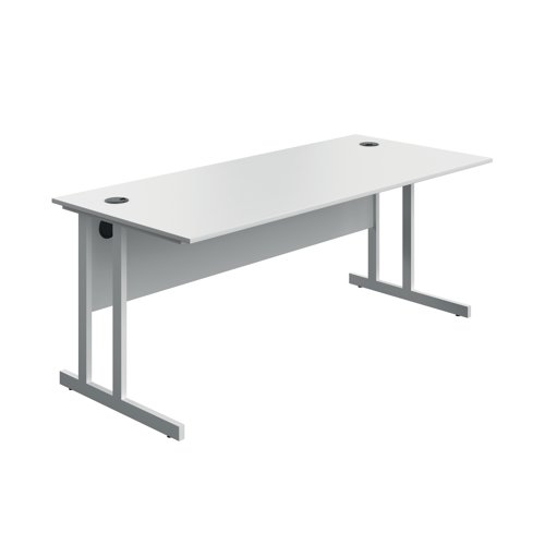 Serrion Twin Upright Desk 1800x800x730mm White/White KF800313