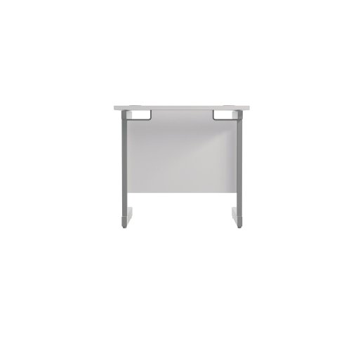 Jemini Single Rectangular Desk 800x600x730mm White/Silver KF800316