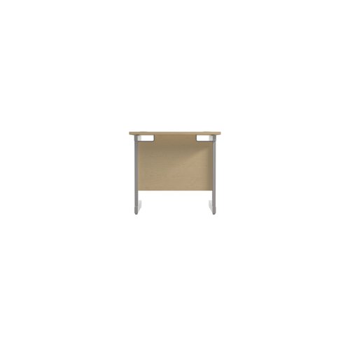 Jemini Single Rectangular Desk 800x600x730mm Maple/Silver KF800322