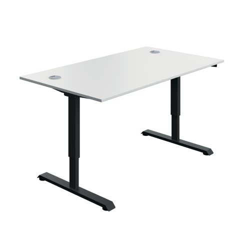 Serrion Single Motor Sit/Stand Desk 1400x800x730-1220mm White/Black KF800323