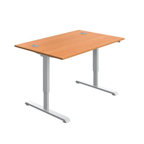 Serrion Single Motor Sit/Stand Desk 1200x800x730-1220mm Beech/White KF800324