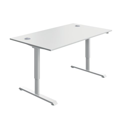 Serrion Single Motor Sit/Stand Desk 1400x800x730-1220mm White/White KF800329