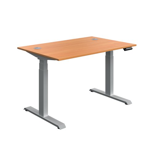 Serrion Dual Motor Sit/Stand Desk 1200x800x630-1290mm Beech/Silver KF800330