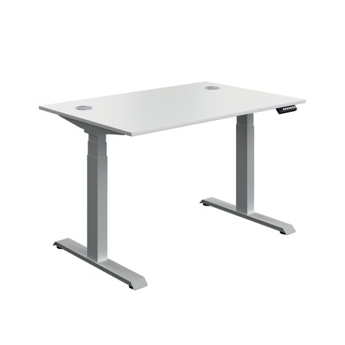 Serrion Dual Motor Sit/Stand Desk 1200x800x630-1290mm White/Silver KF800332