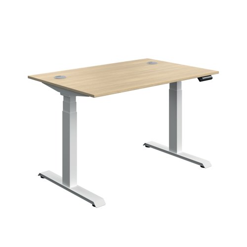 Serrion Dual Motor Sit/Stand Desk 1200x800x630-1290mm Oak/White KF800334