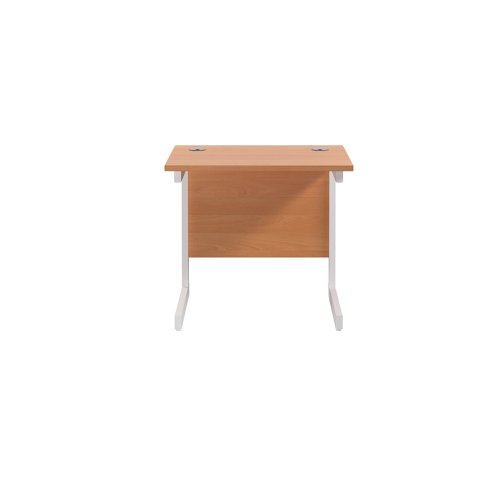 Jemini Single Rectangular Desk 800x600x730mm Beech/White KF800341